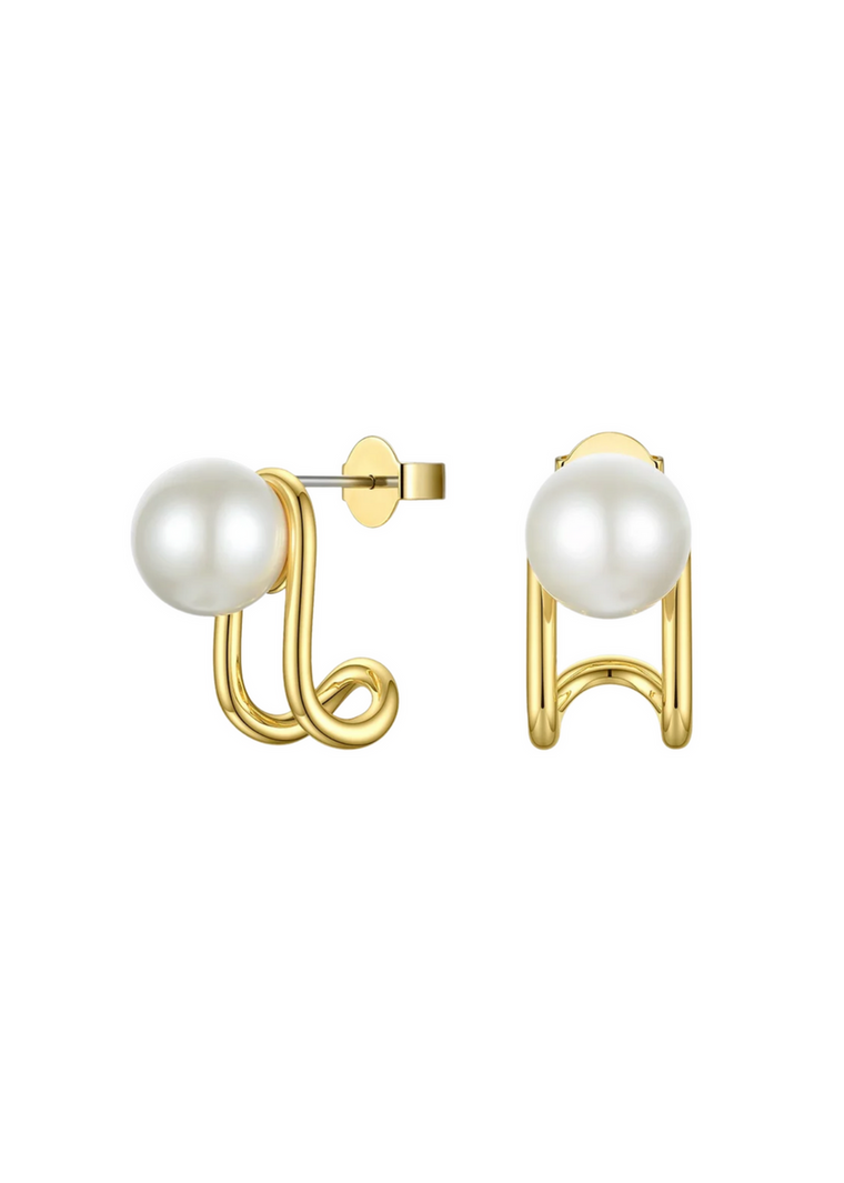 Nora Pearl Studs in Gold