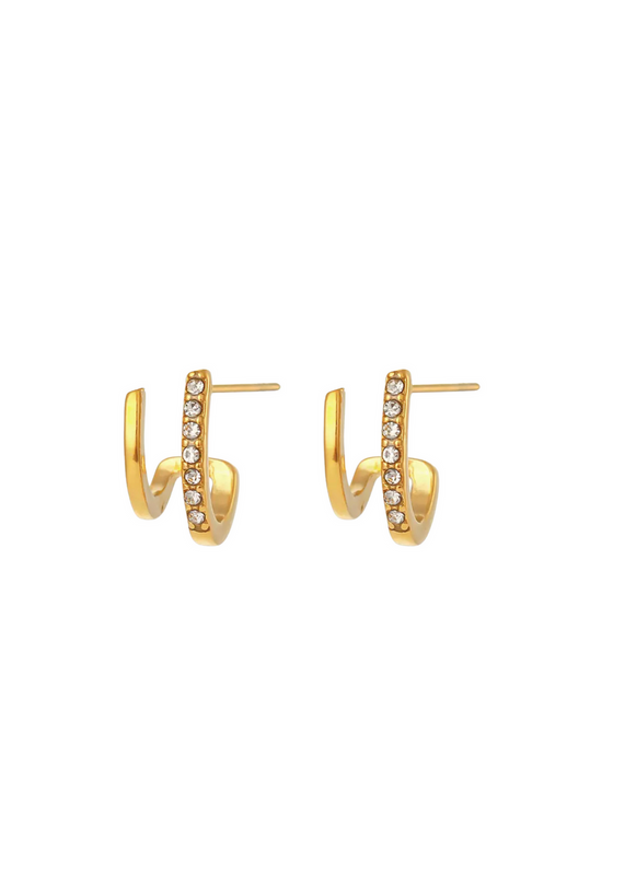 Mallori Mini Gem Studs in Gold