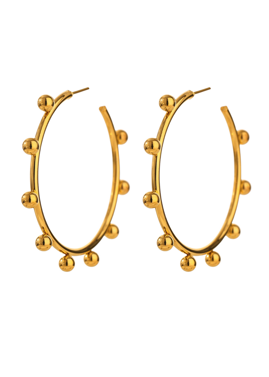 Hazel Ball Hoops in Gold