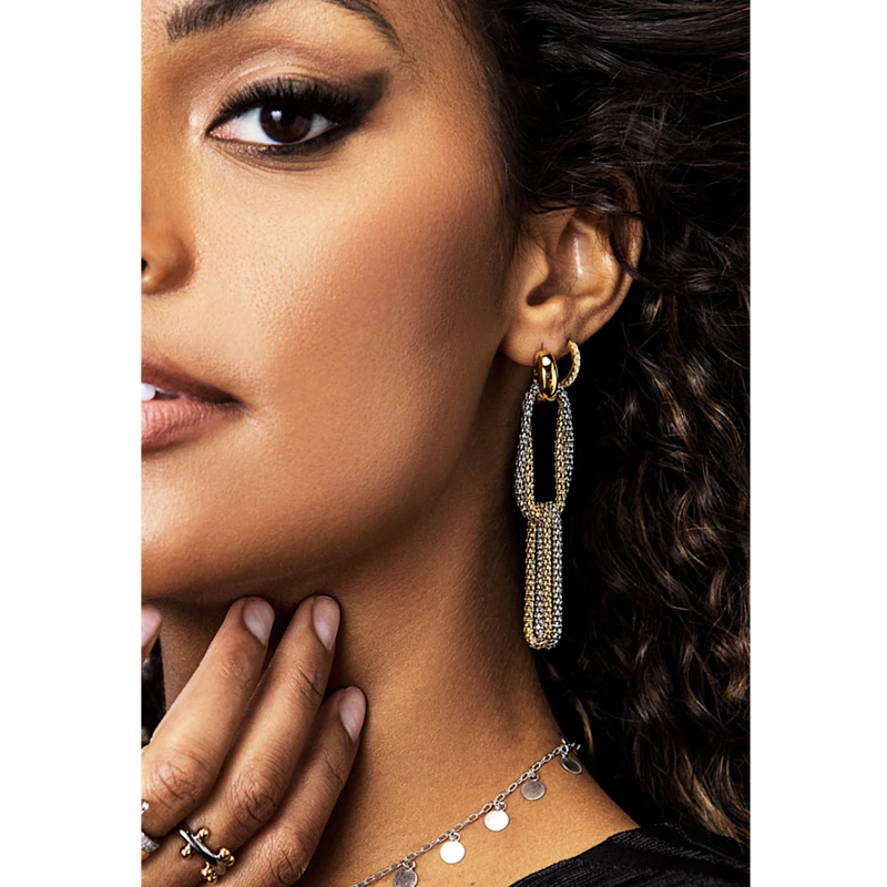 Sahira Jewelry Stella Chain Earrings in Mixed Metals