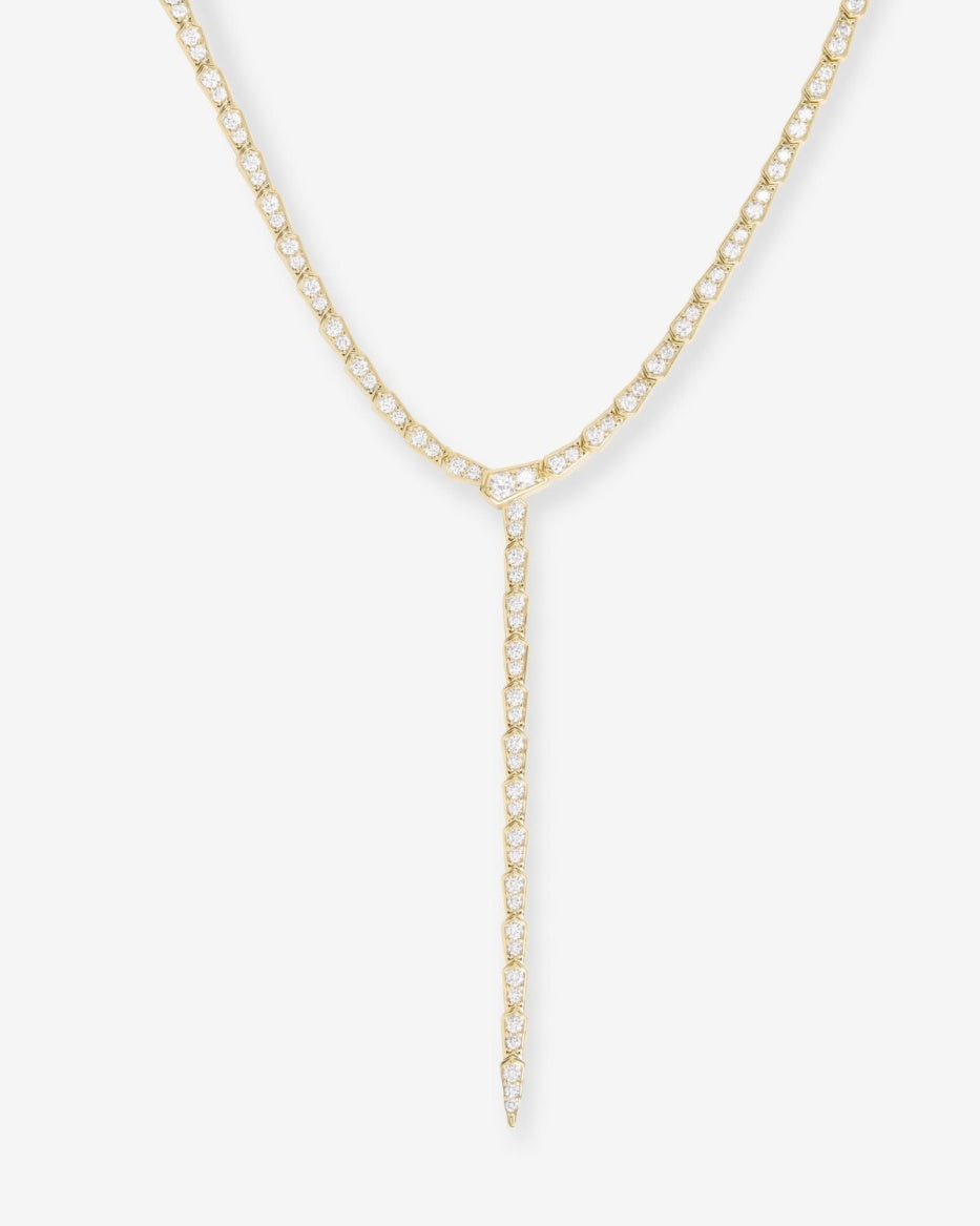 Melinda Maria Pave Serpent Lariat Necklace in Gold