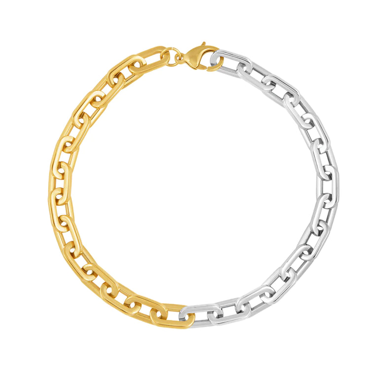 Sahira Jewelry Jenna Chain Necklace in Two Tone