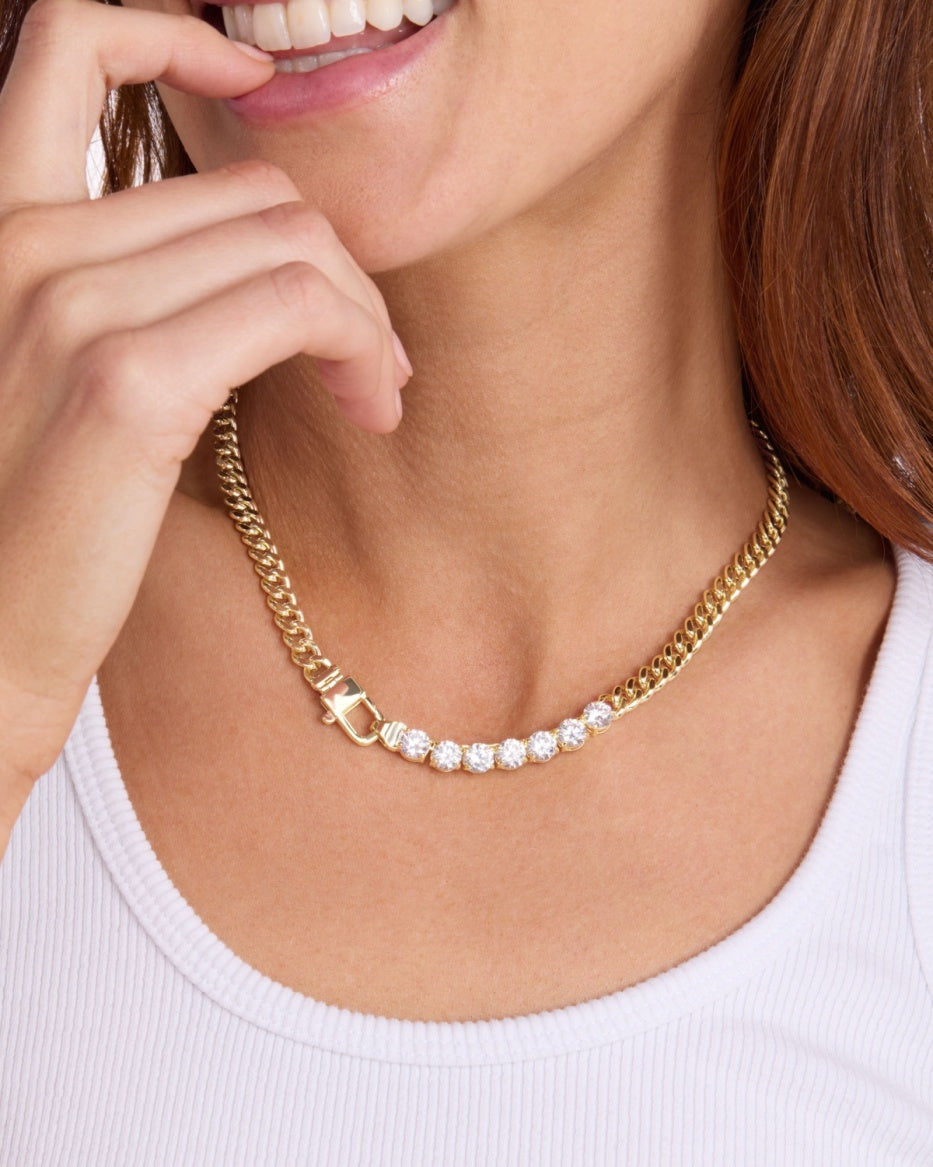 Melinda Maria Julian Loves Diamonds Necklace in Gold