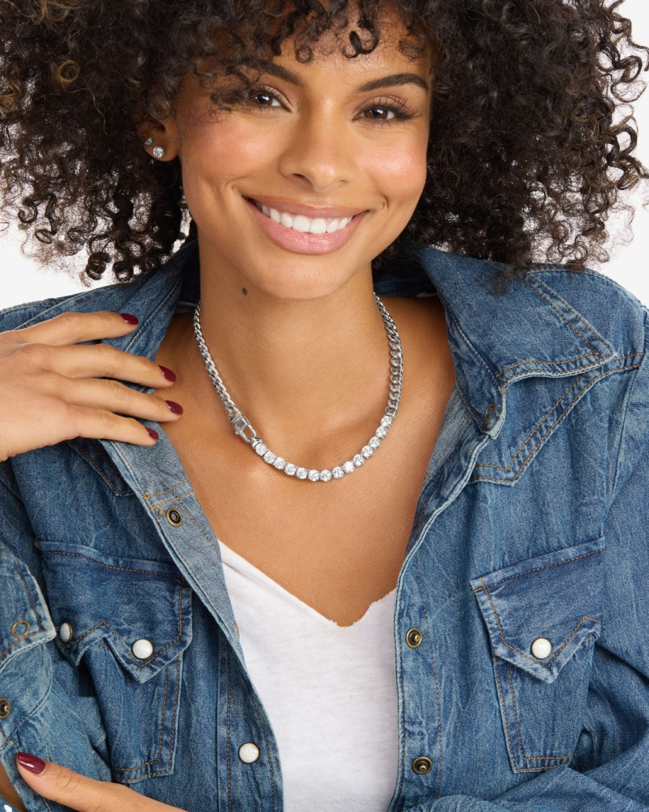 Melinda Maria Julian REALLY Loves Diamonds Necklace in Silver