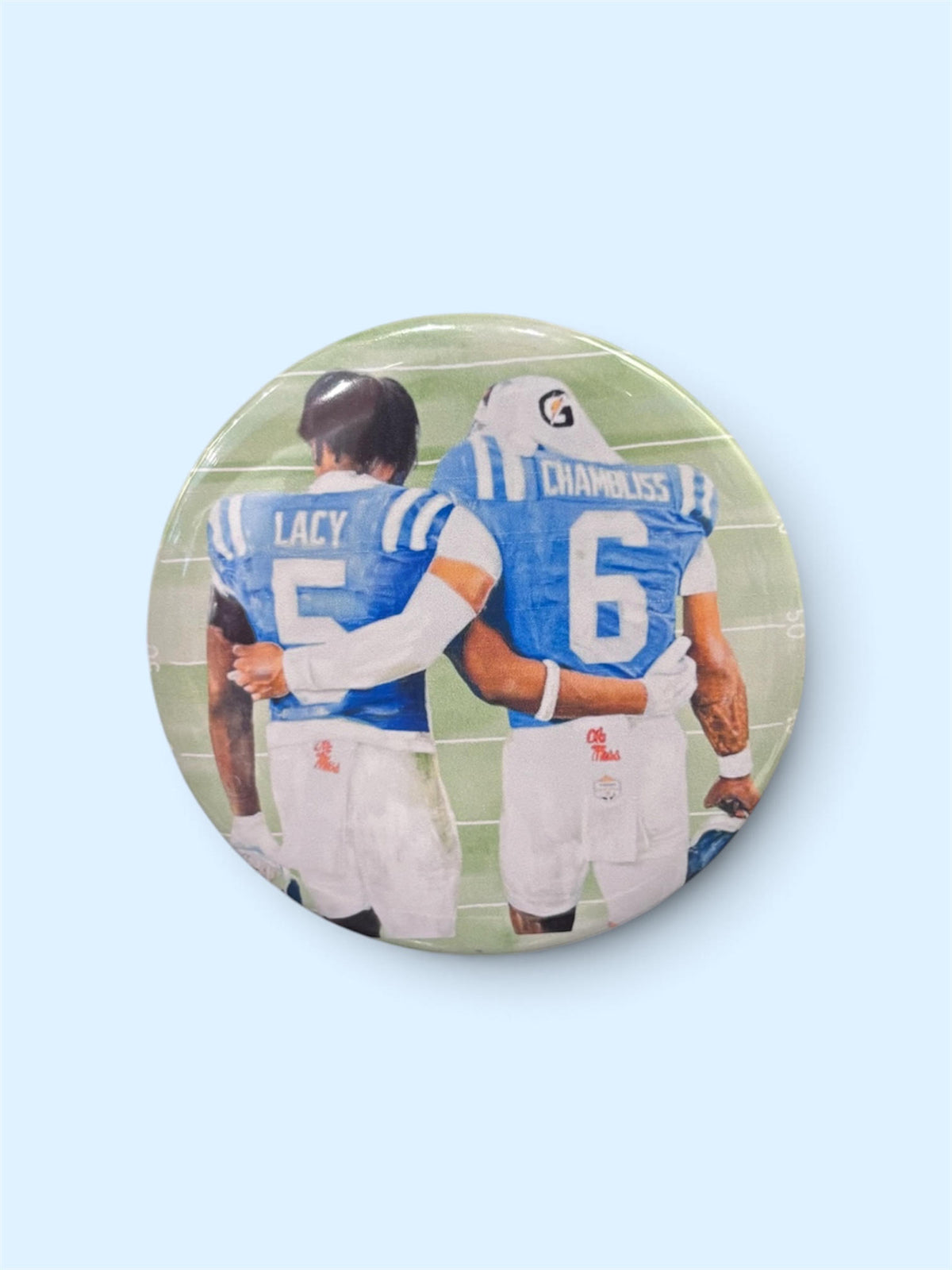 Gameday Button in Lacy/Chambliss Hug