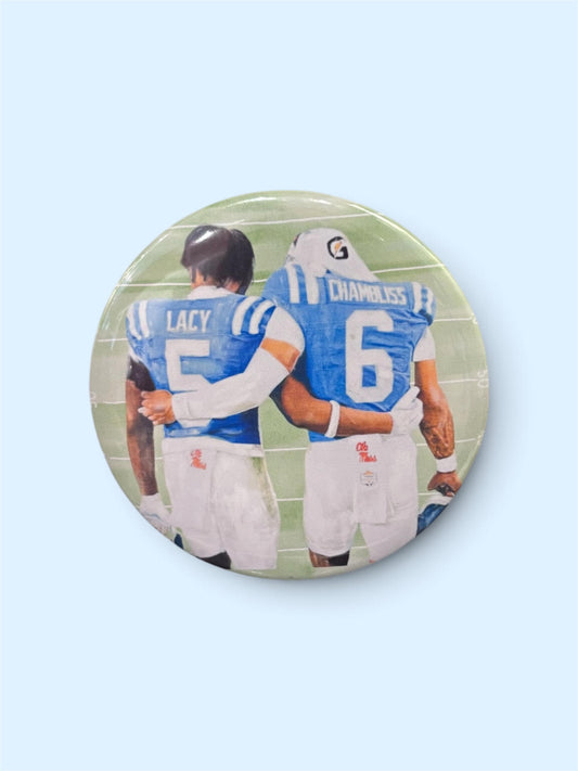 Gameday Button in Lacy/Chambliss Hug