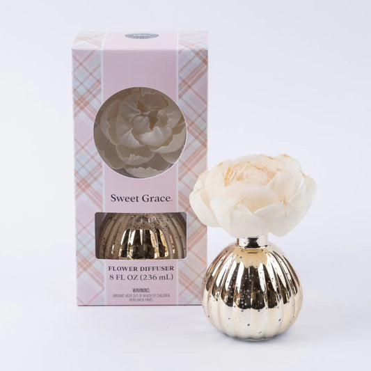Sweet Grace Flower Diffuser in Mercury Glass