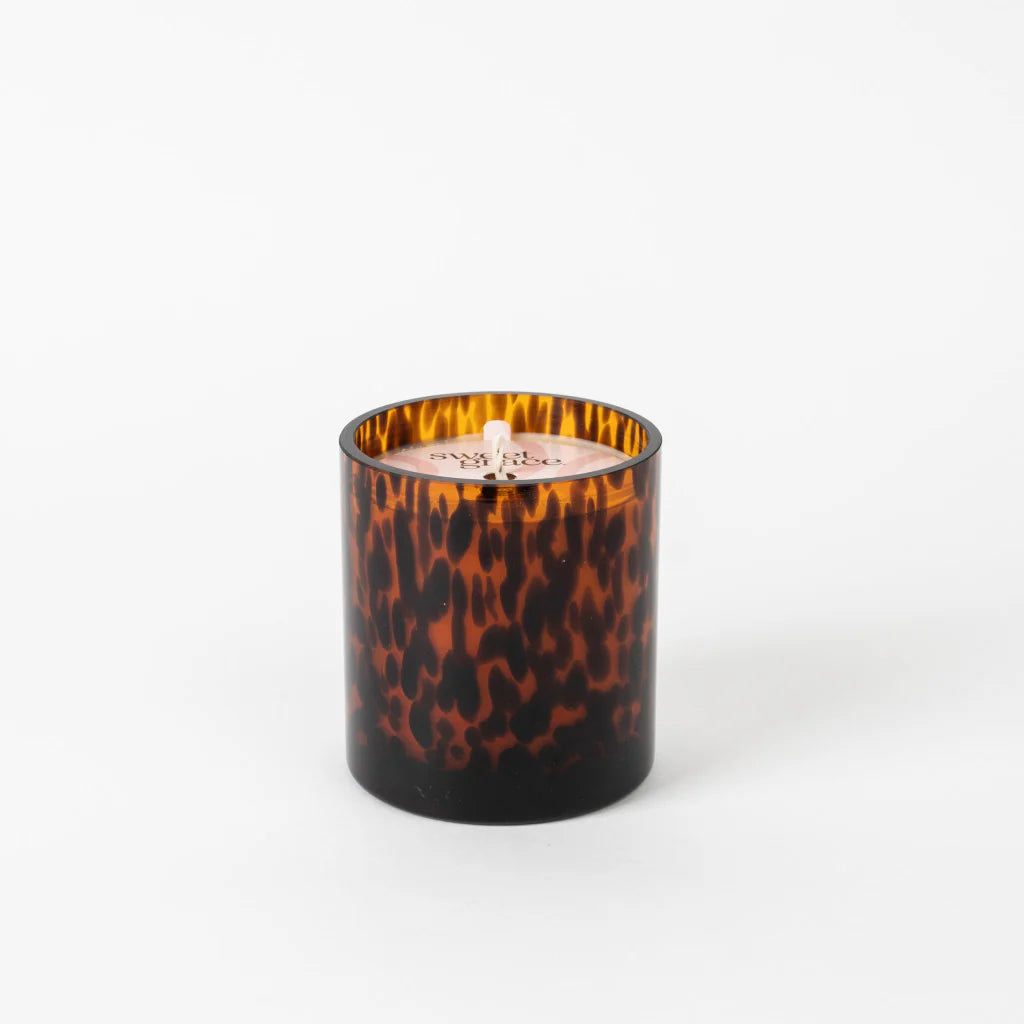 Tortoise Glass Candle in Sweet Grace