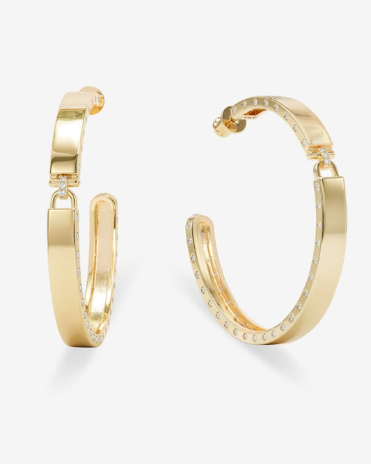 Melinda Maria Ashley Lock Hoop in Gold 2in.