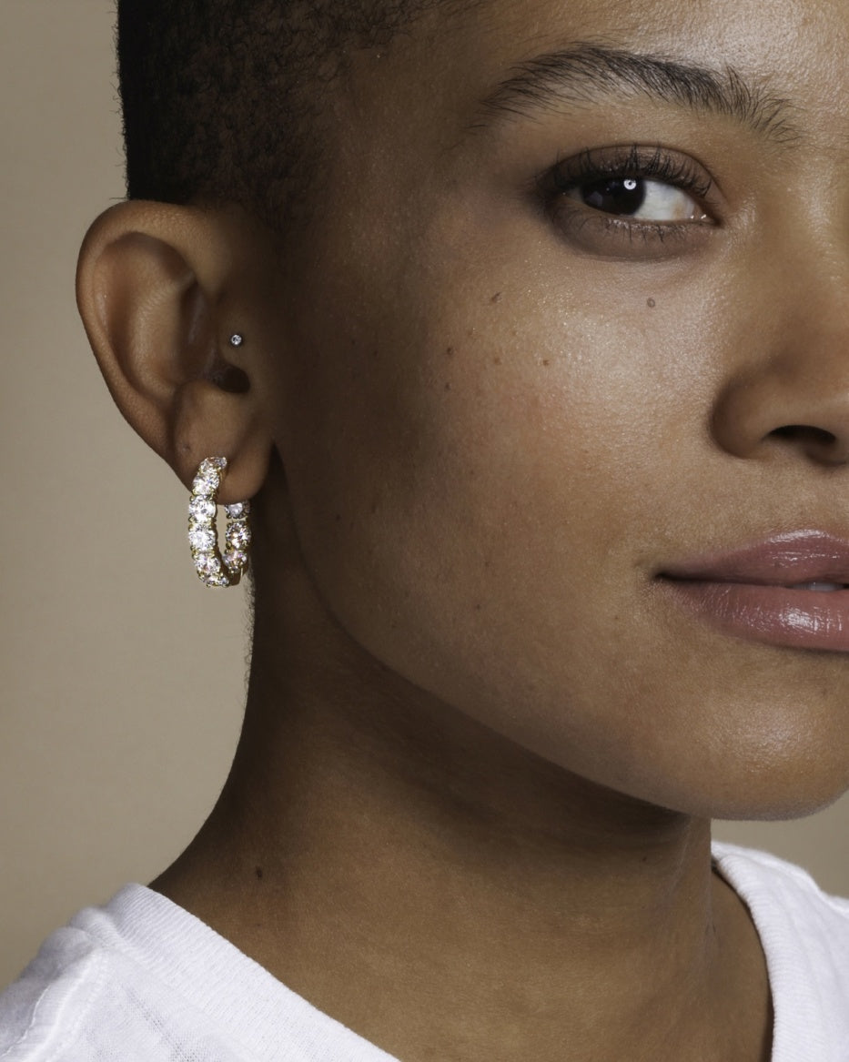 Melinda Maria Oh She Fancy Hoops in Silver