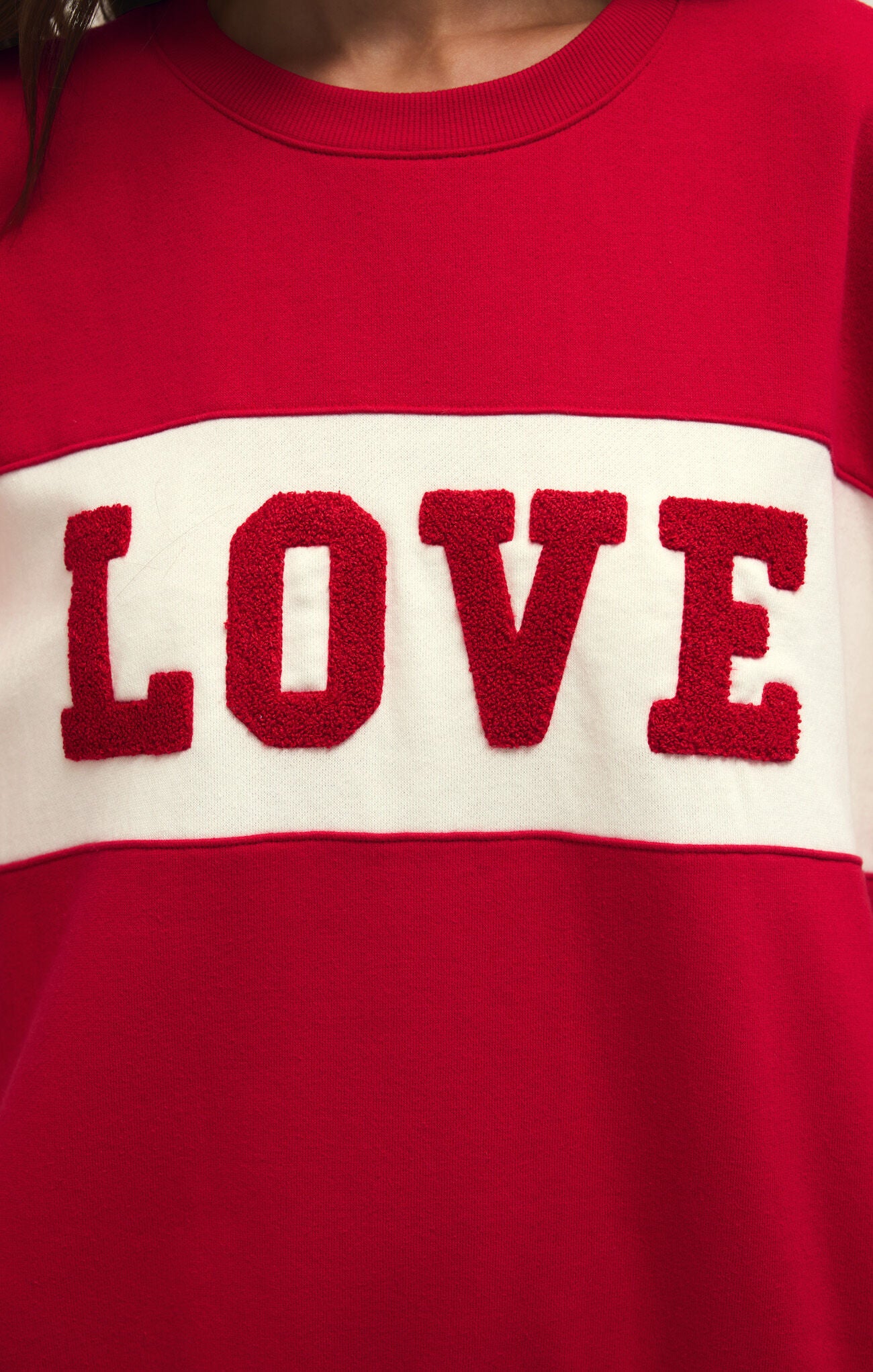 Z Supply Oversized Love Sweatshirt in Red