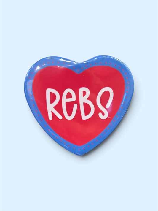 Gameday Button in Heart Shaped Rebs