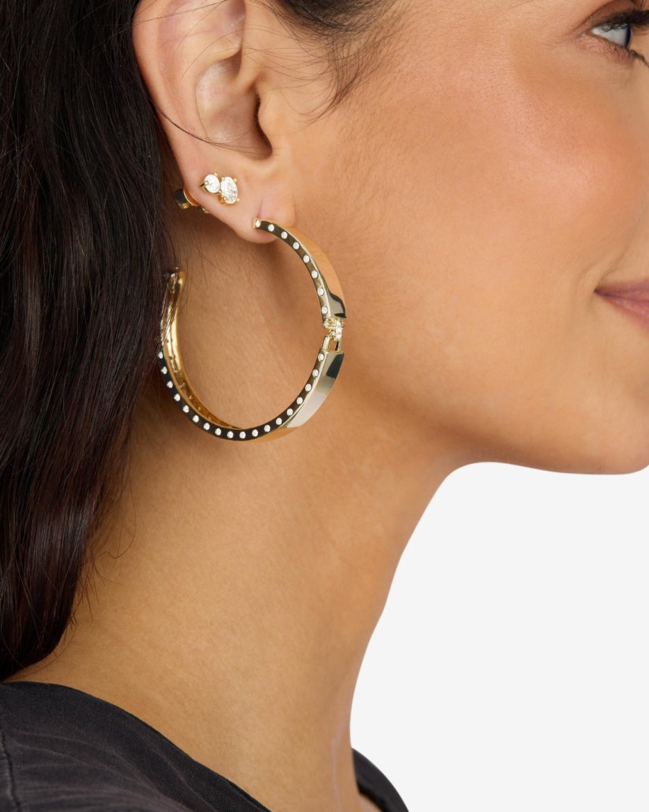 Melinda Maria Ashley Lock Hoop in Gold 2in.