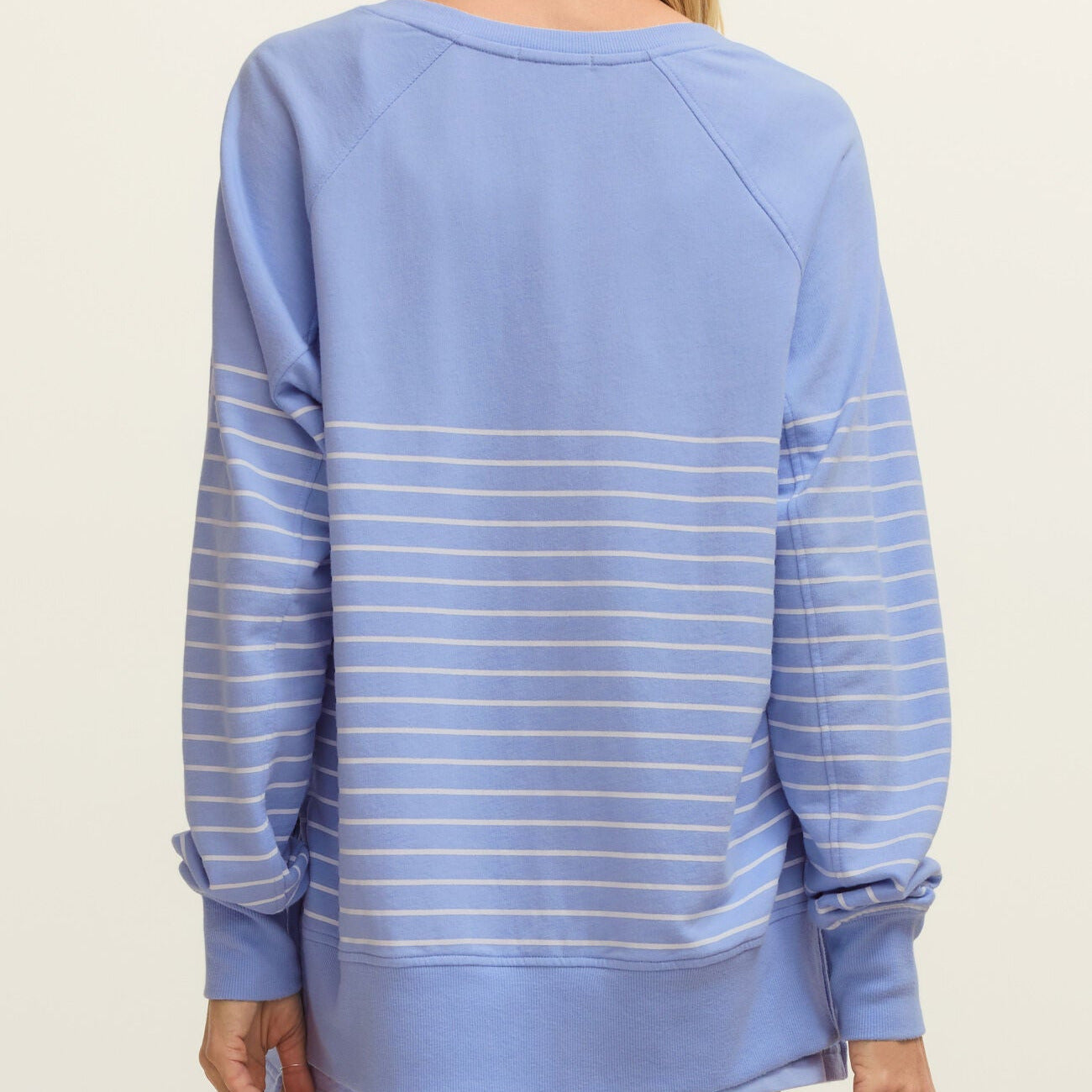 Z Supply Weekender Stripe V-Neck in Barcelona Blue