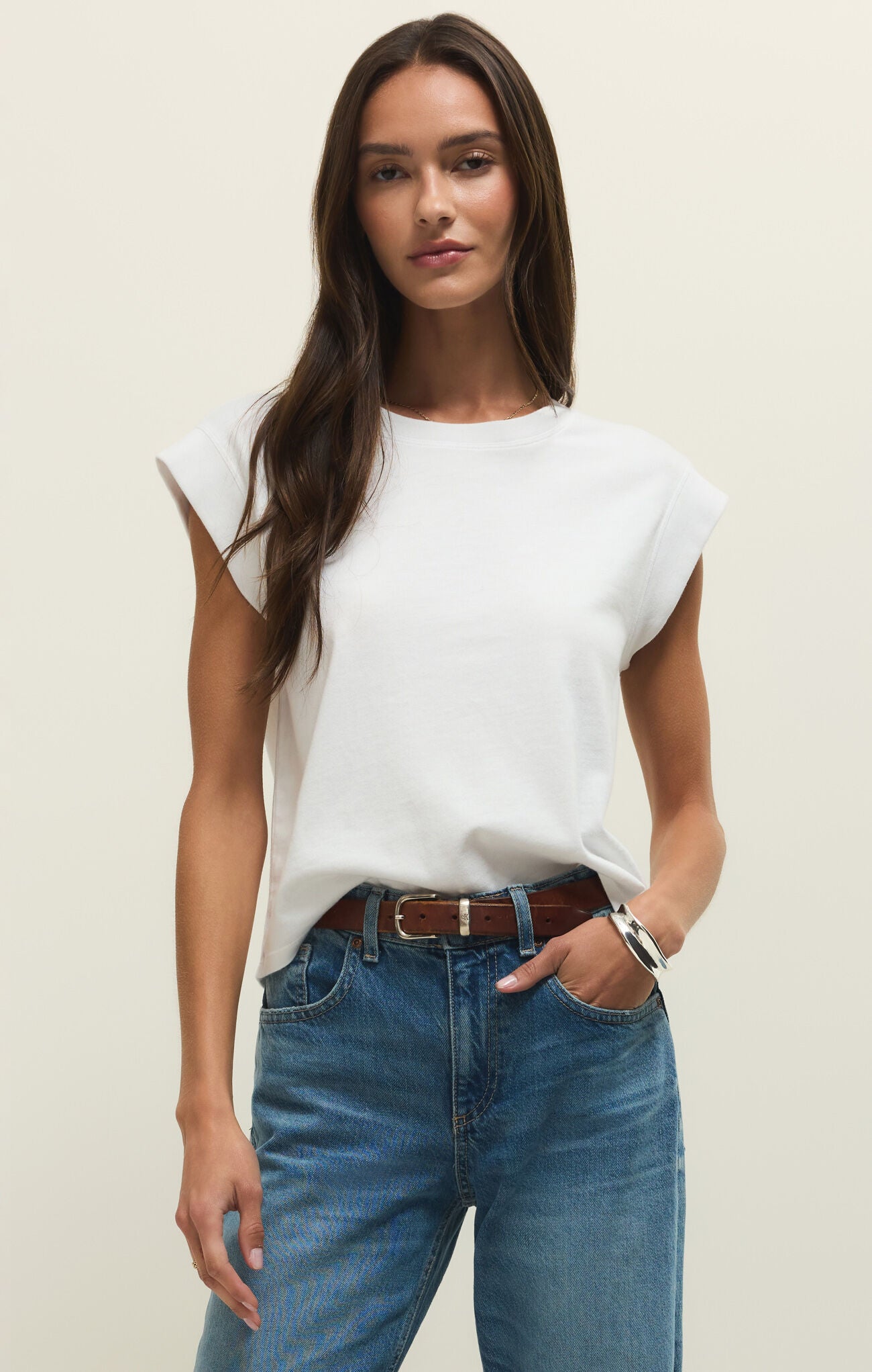 Z Supply Camino Jersey Top in White