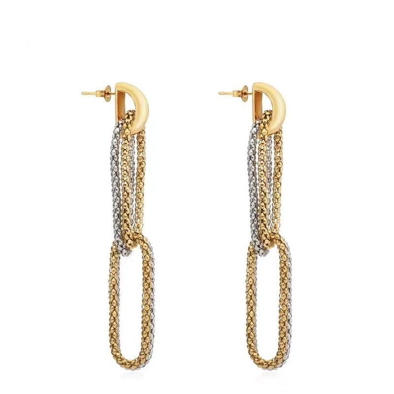 Sahira Jewelry Stella Chain Earrings in Mixed Metals