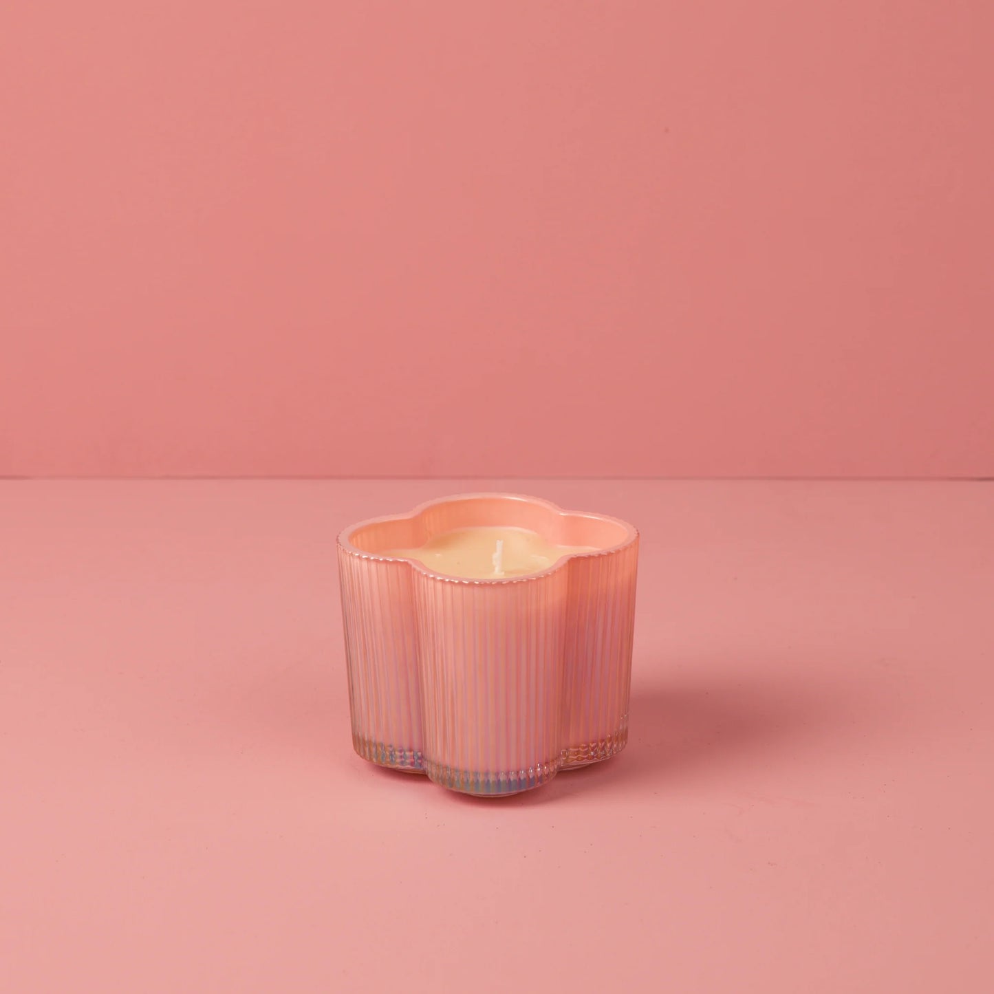 Pink Glass Flower Shaped Sweet Grace Candle