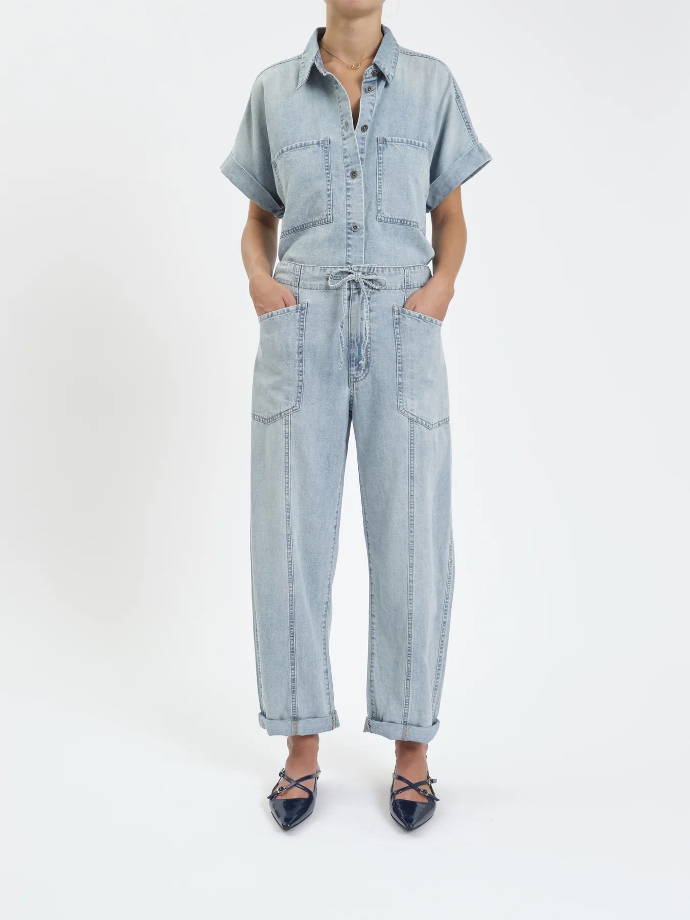 Daze Denim Villa Drawstring Barrel Pants in Wild Card