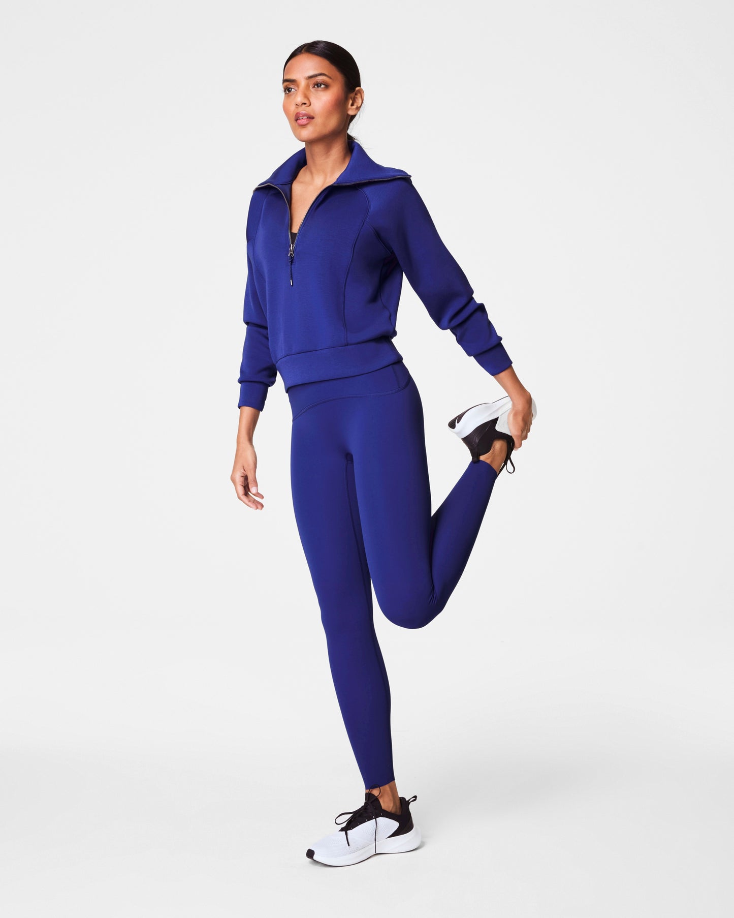 Spanx Air Essentials Half Zip in Deep Azure