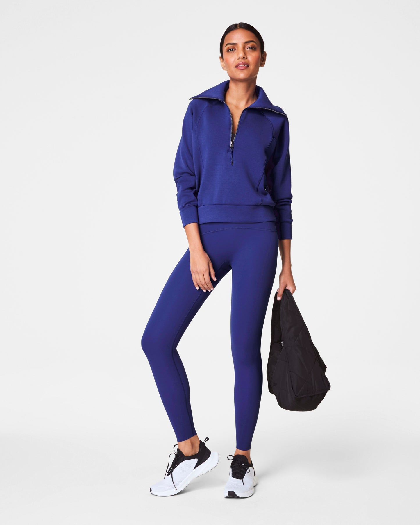 Spanx Air Essentials Half Zip in Deep Azure