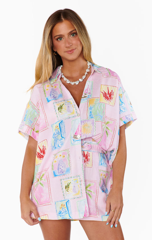 Show Me Your Mumu Parker Buttondown in Summer Soileil Linen