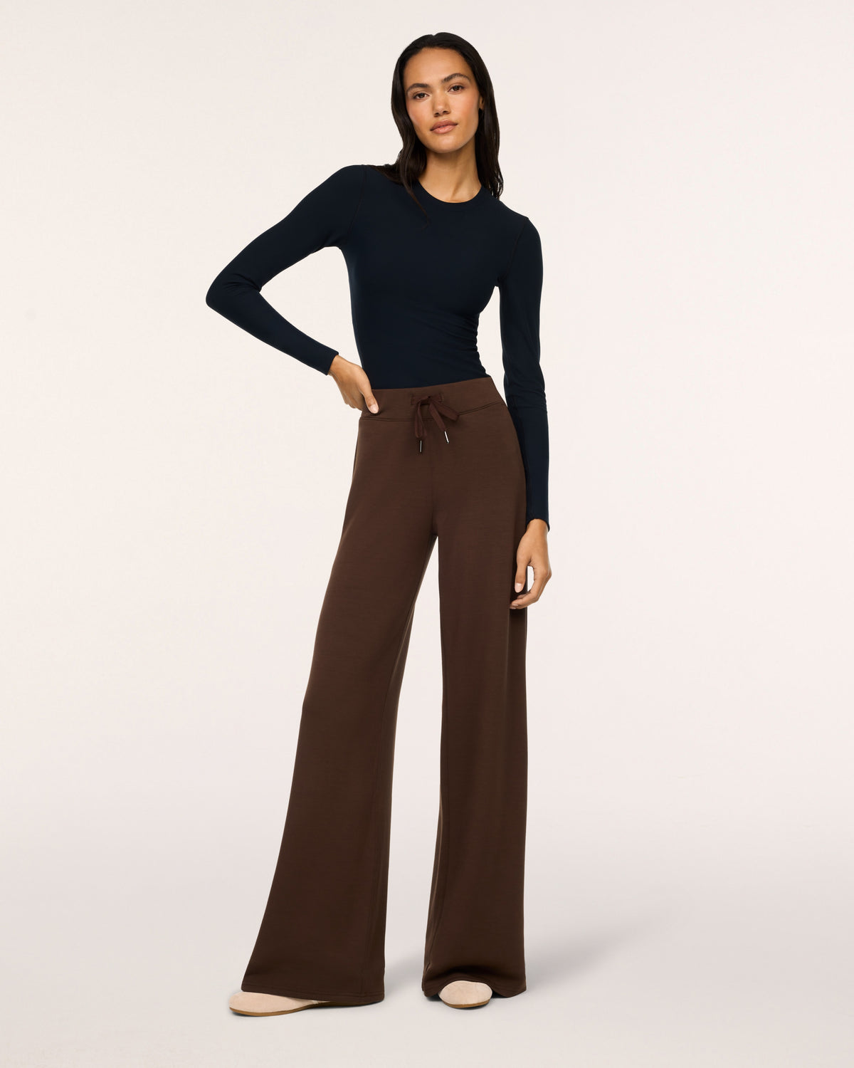 Spanx Air Essentials Wide Leg Pants in Umber Root