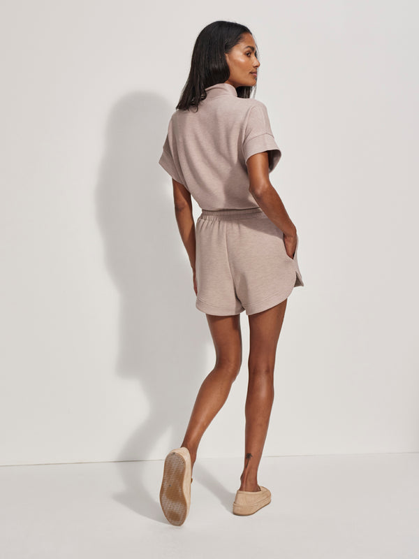 Varley Ollie High Rise Short in Taupe Marl