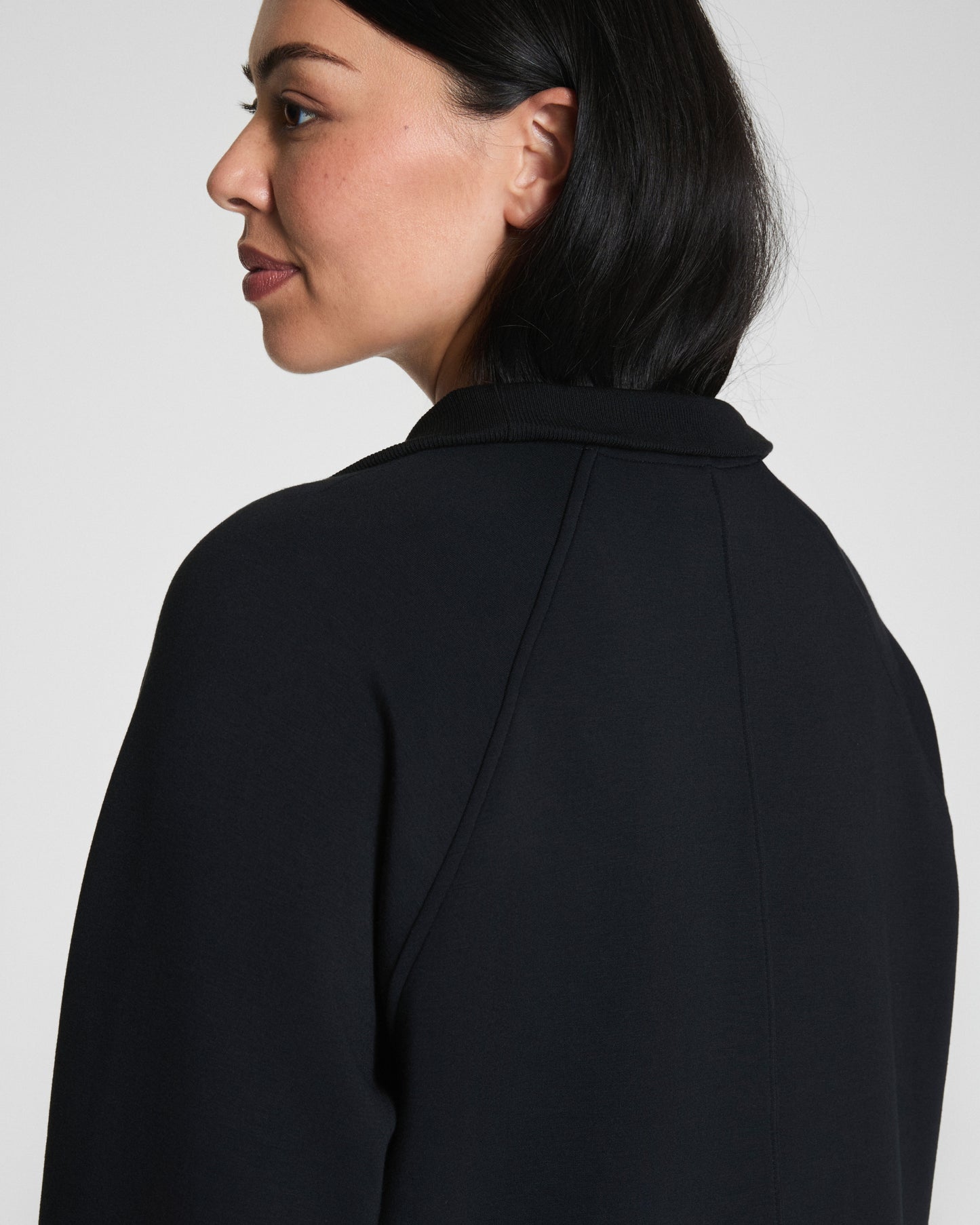 Spanx Air Essentials Brushed Half Zip Tunic in Black