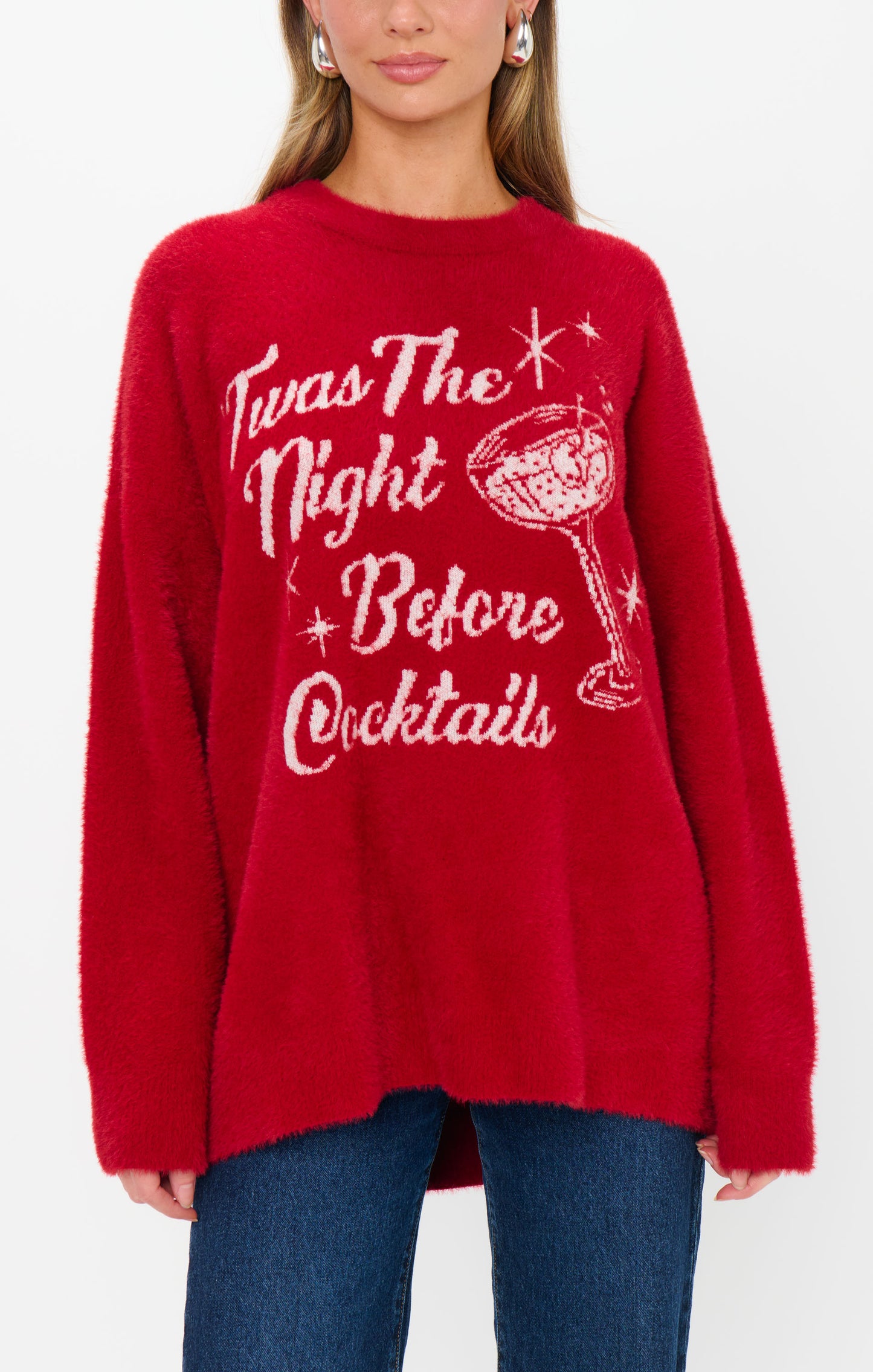 Show Me Your Mumu Classic Crewneck Sweater in Twas the Night Before Cocktails