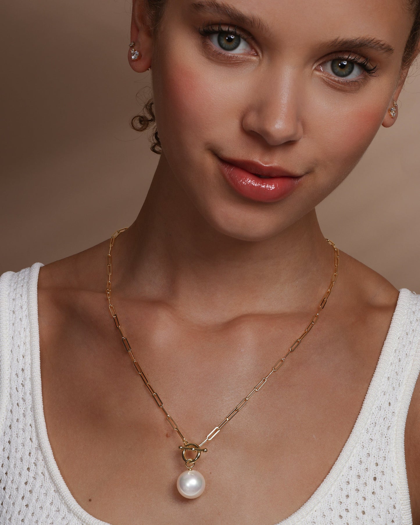 Melinda Maria Life's A Ball Pearl Necklace in Gold