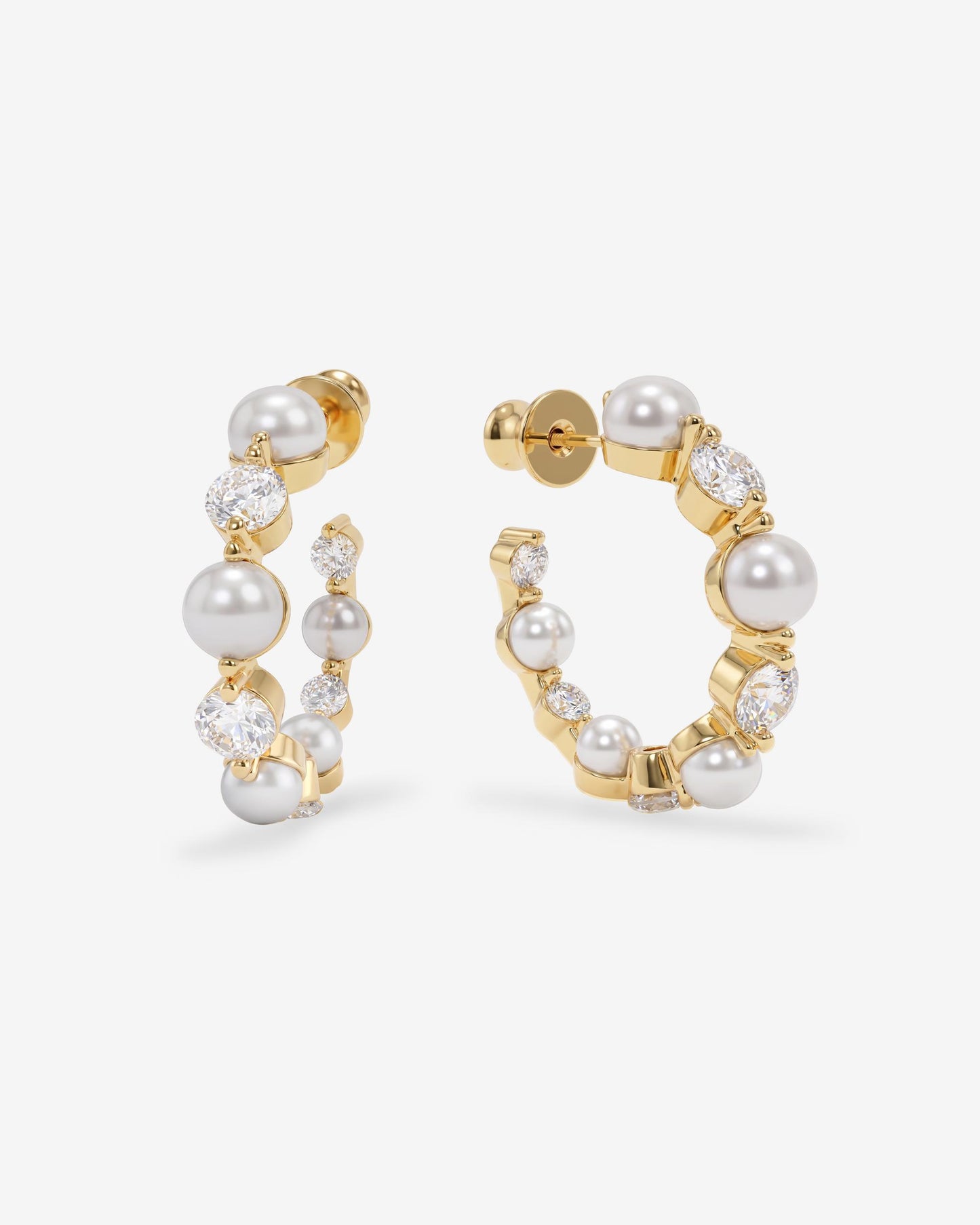 Melinda Maria She's An Icon Pearl Hoops in 1"