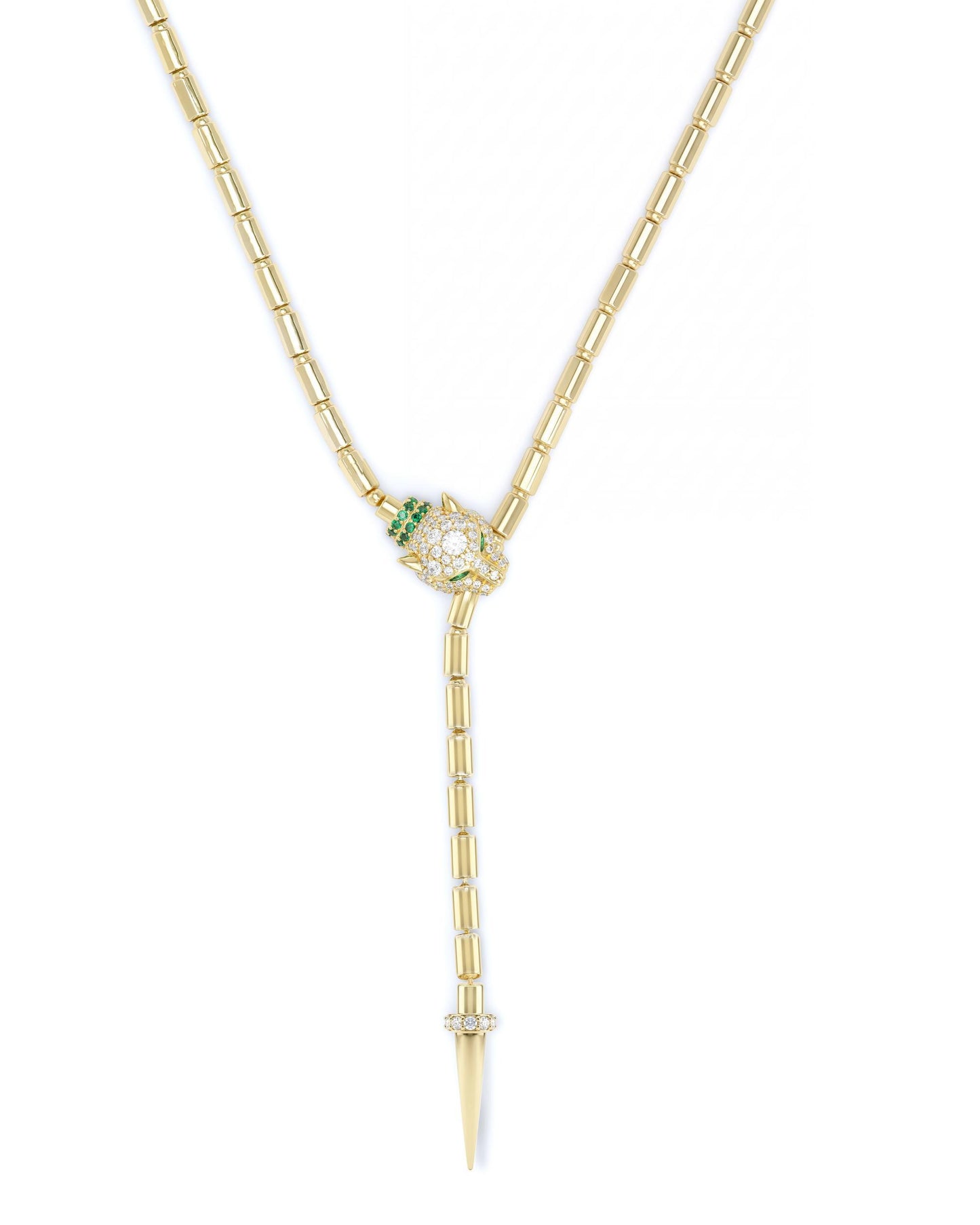 Melinda Maria Jaguar Bolo Lariat Necklace in Gold
