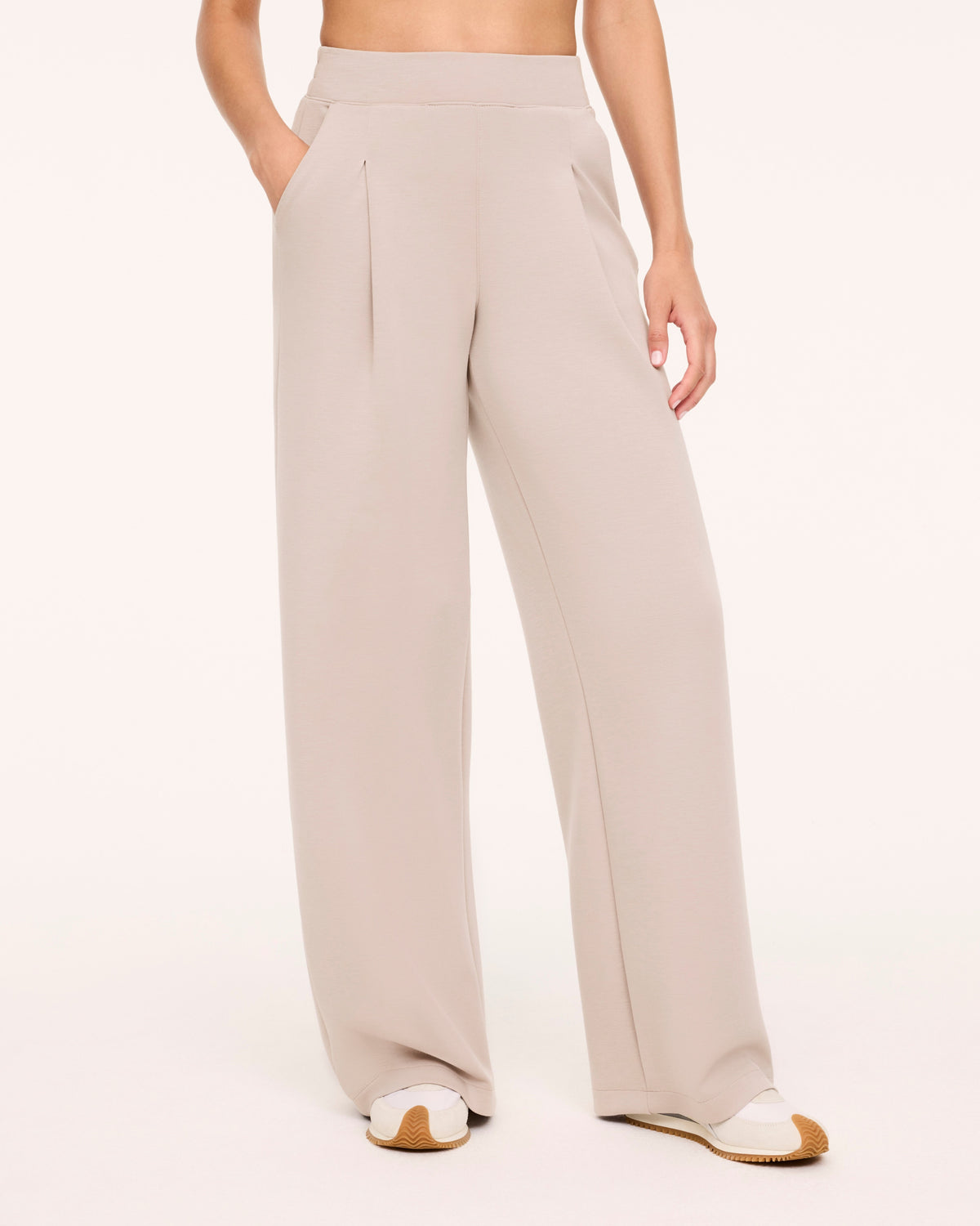 Spanx Air Essentials Pleated Wide Leg in Mushroom