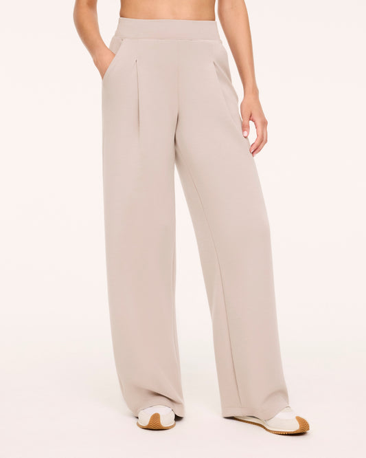 Spanx Air Essentials Pleated Wide Leg in Mushroom