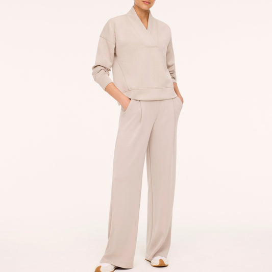 Spanx Air Essentials V-Neck Long Sleeve in Mushroom