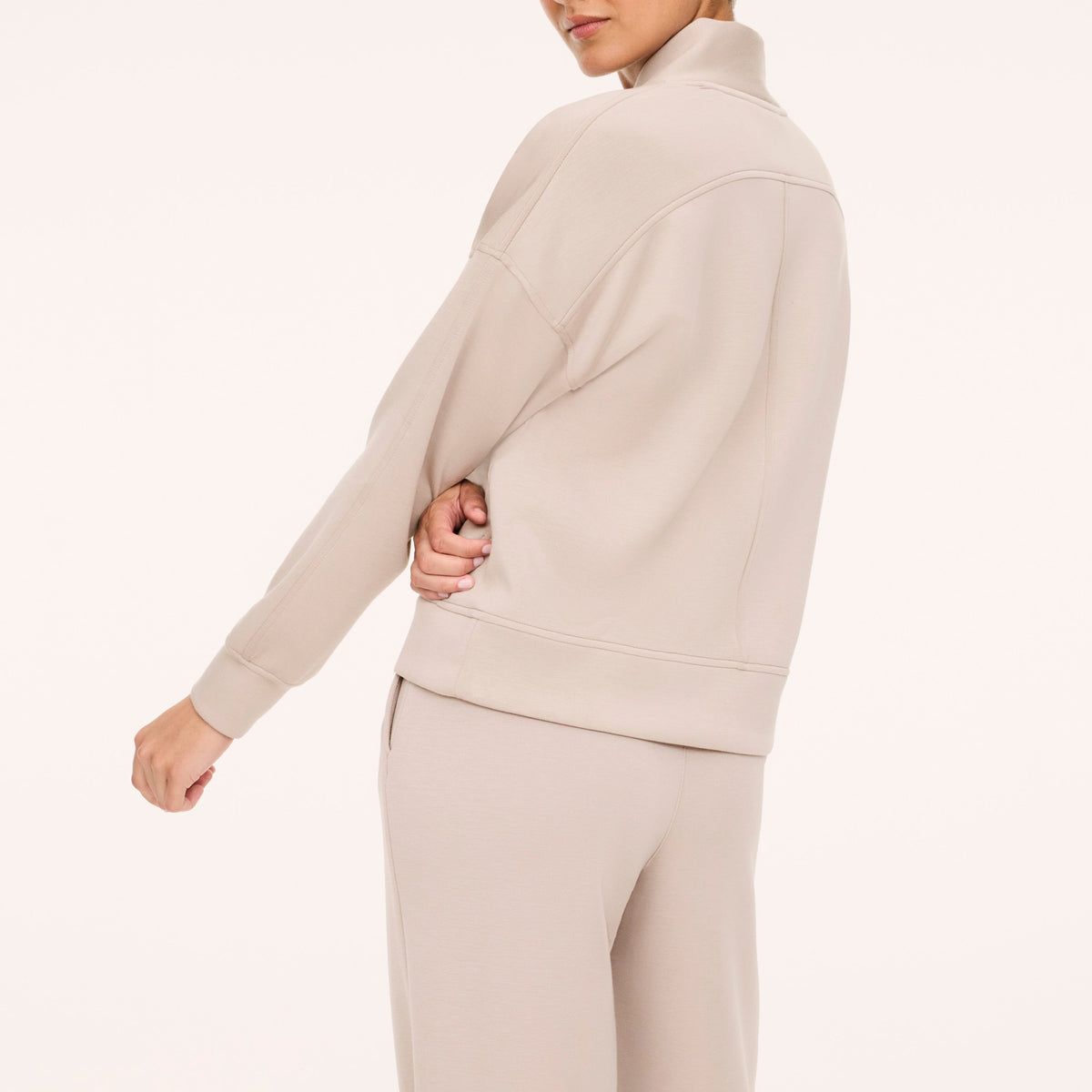 Spanx Air Essentials V-Neck Long Sleeve in Mushroom