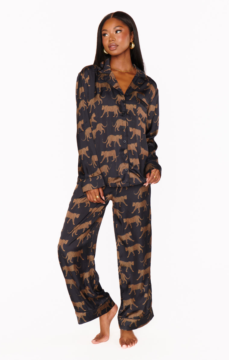 Show Me Your Mumu Classic PJ Set in Black Catwalk