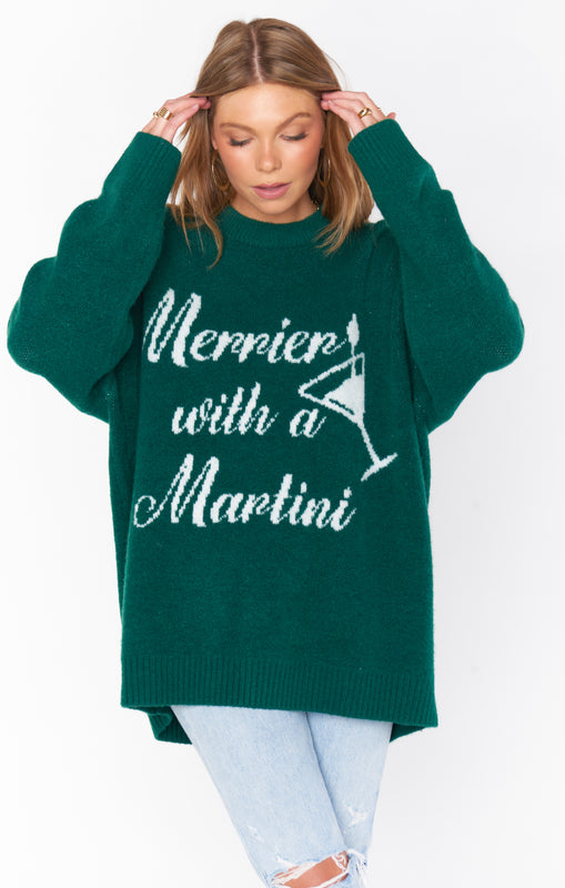 Show Me Your Mumu Classic Crewneck Sweater in Merrier Martini