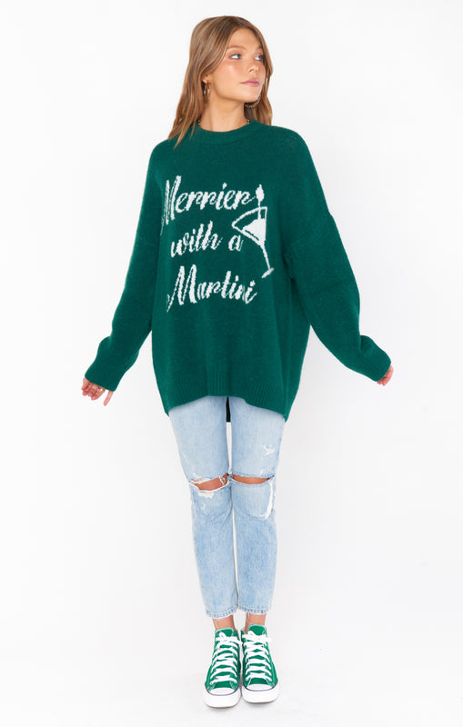 Show Me Your Mumu Classic Crewneck Sweater in Merrier Martini