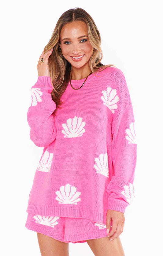 Show Me Your Mumu Go To Sweater in Hot Pink Shell