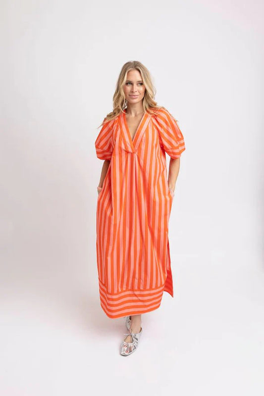 Karlie Signature V-Neck Maxi Dress in Coral